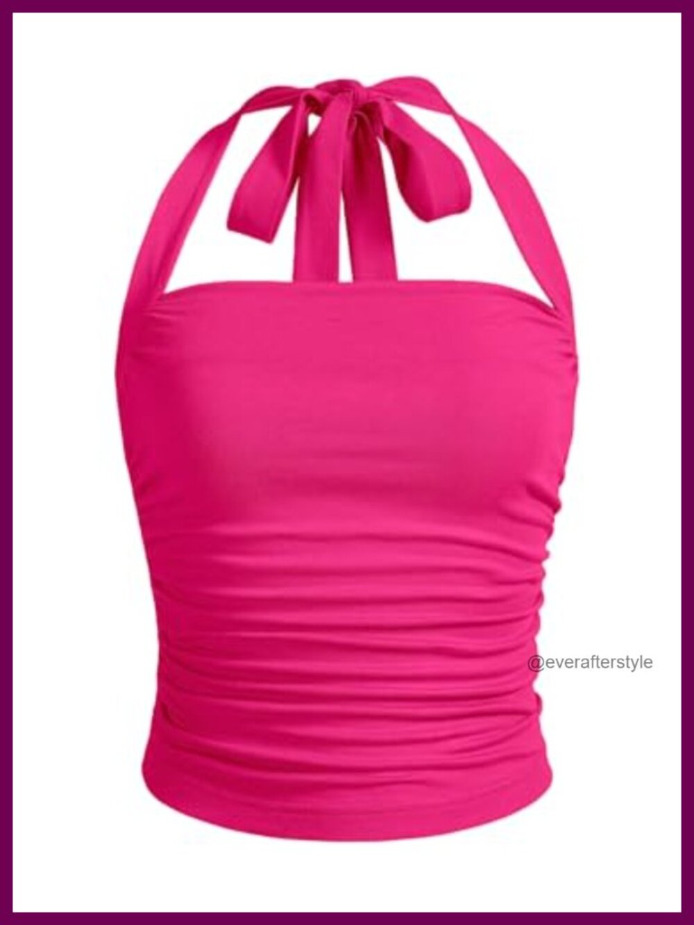 Women's Y2K Ruched Halter Cami Top Sleeveless Knot Back Fashion